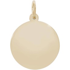 14k Yellow Gold Medium Round Disc Charm