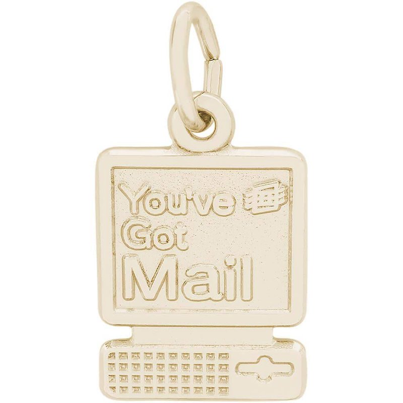 American Jewelry 14k Yellow Gold You've Got Mail Computer Charm