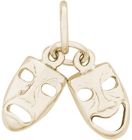 American Jewelry 14k Yellow Gold Comedy & Tragedy Masks Charm