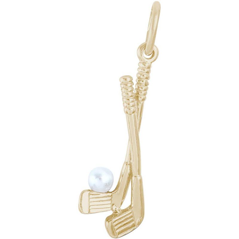 American Jewelry 14k Yellow Gold Golf Clubs with Ball Charm