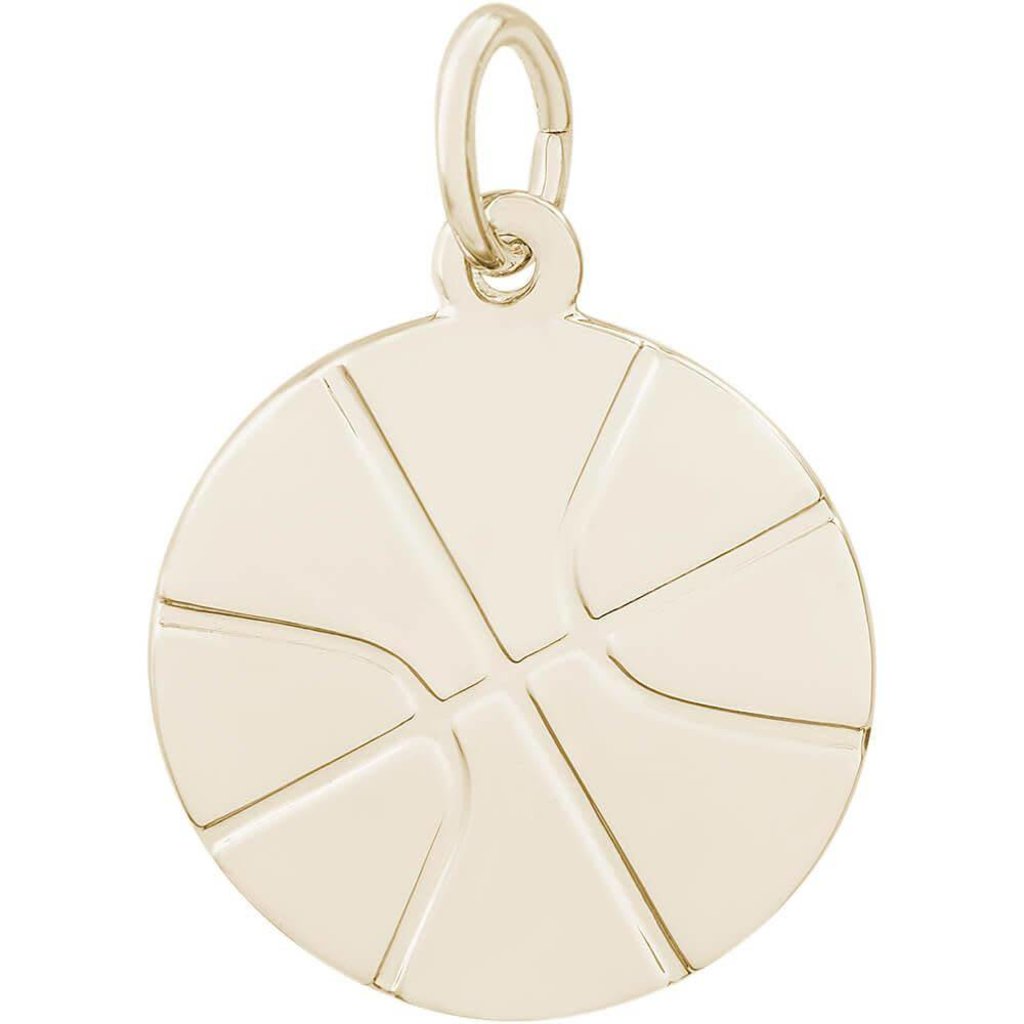 14K Yellow Gold Basketball Pendant