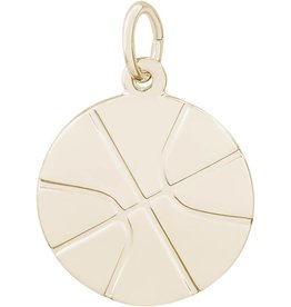 American Jewelry 14k Yellow Gold Flat Basketball Charm