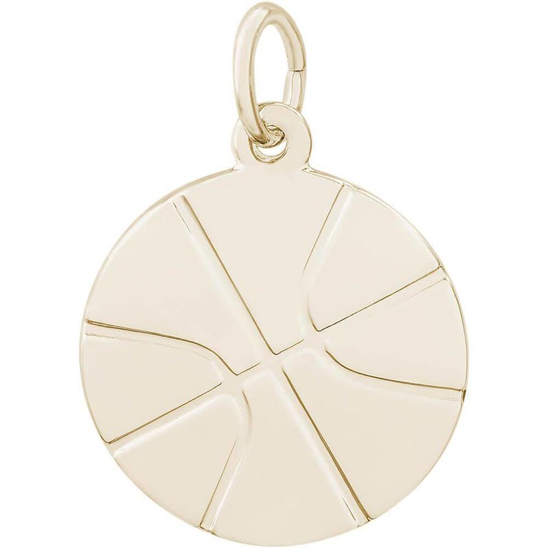 American Jewelry 14k Yellow Gold Flat Basketball Charm