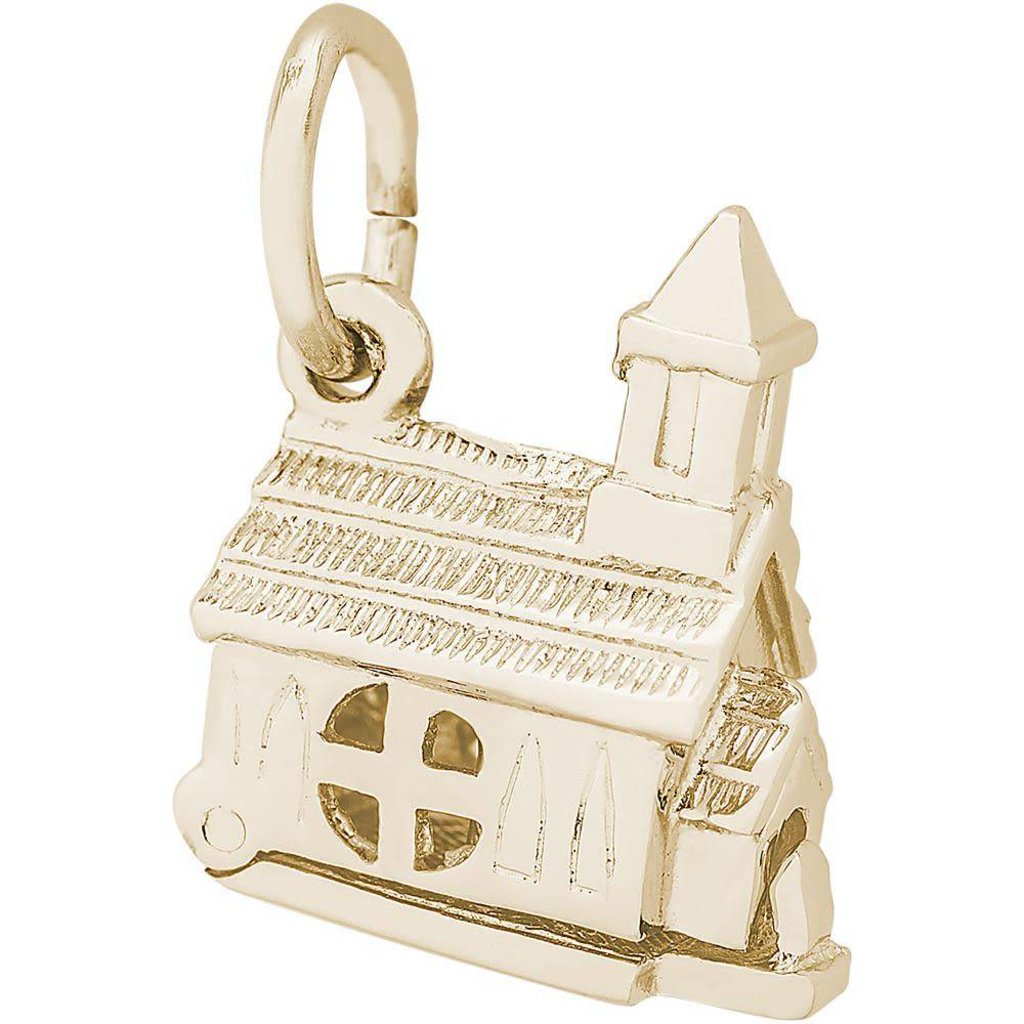 American Jewelry 14k Yellow Gold Opening Church Charm