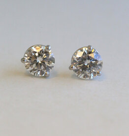 American Jewelry 14k White Gold 2.50ctw Diamond Solitaire Stud Earrings