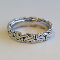 American Jewelry 10k White Gold Textured Design Band Ring