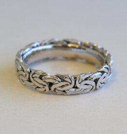 American Jewelry 10k White Gold Textured Design Band Ring