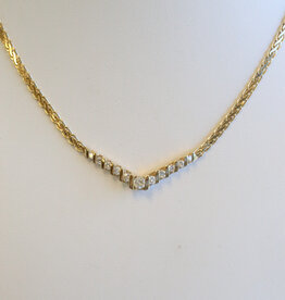 American Jewelry 14k Yellow Gold .50ctw Diamond Bar Set Fashion Necklace