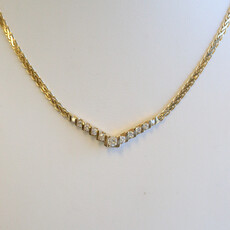 American Jewelry 14k Yellow Gold .50ctw Diamond Bar Set Fashion Necklace