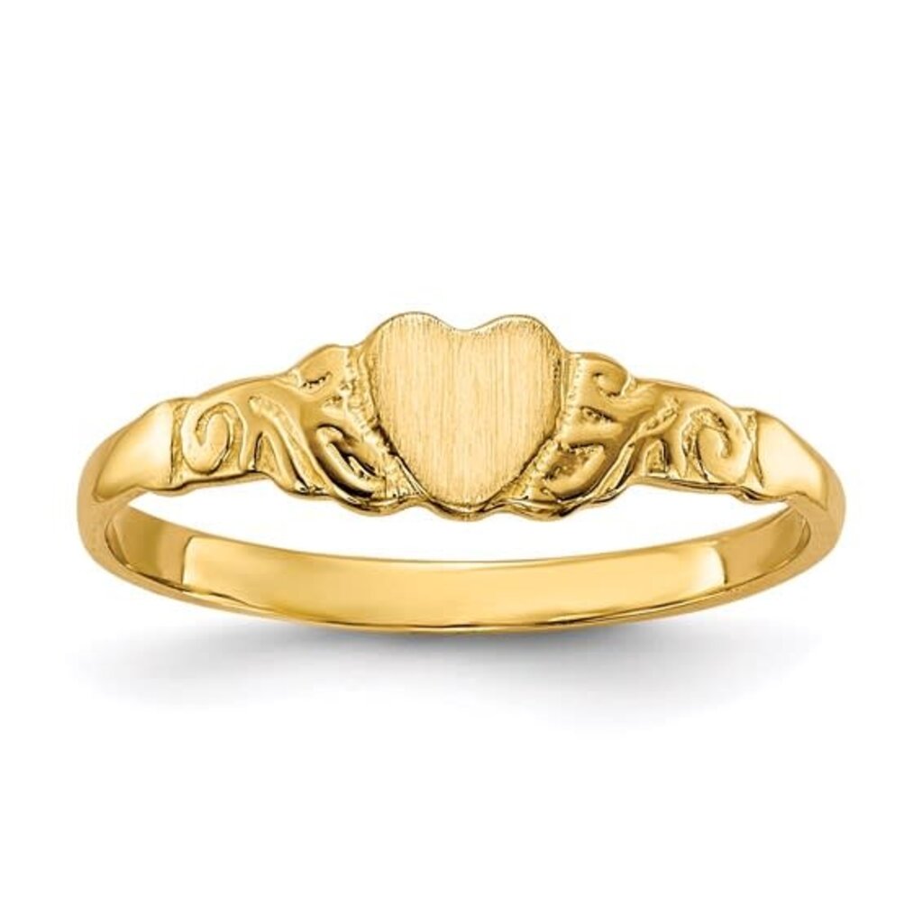 American Jewelry 14k Yellow Gold Kids Heart Ring