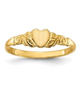 American Jewelry 14k Yellow Gold Kids Heart Ring