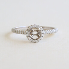 American Jewelry 14k White Gold .50ctw Diamond Semi Mount Engagement Ring