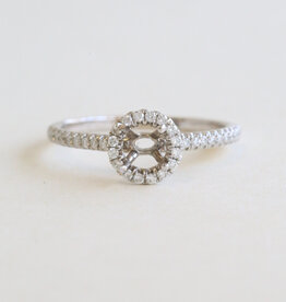 American Jewelry 14k White Gold .50ctw Diamond Semi Mount Engagement Ring