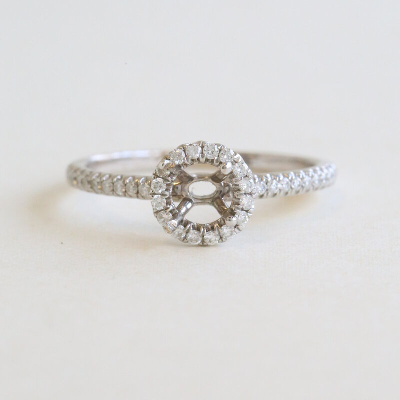 American Jewelry 14k White Gold .50ctw Diamond Semi Mount Engagement Ring