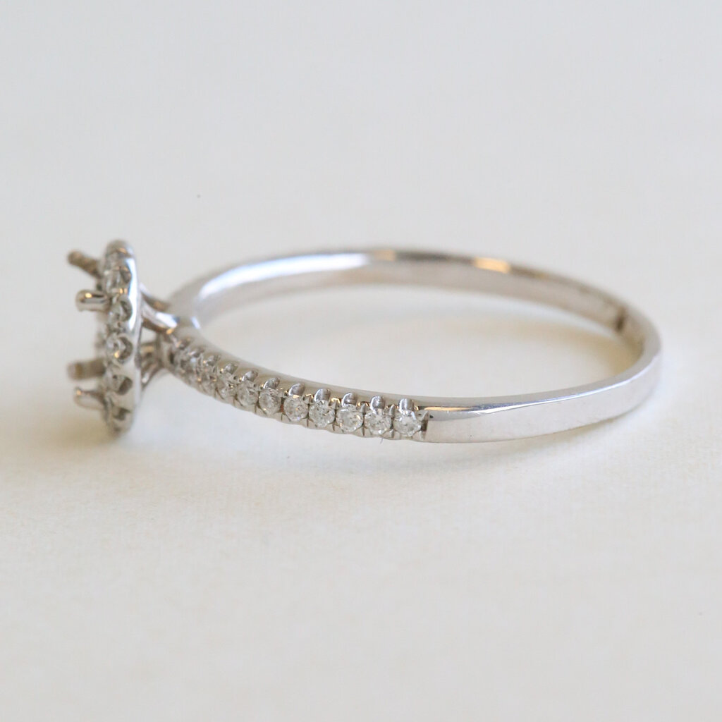 American Jewelry 14k White Gold .50ctw Diamond Semi Mount Engagement Ring