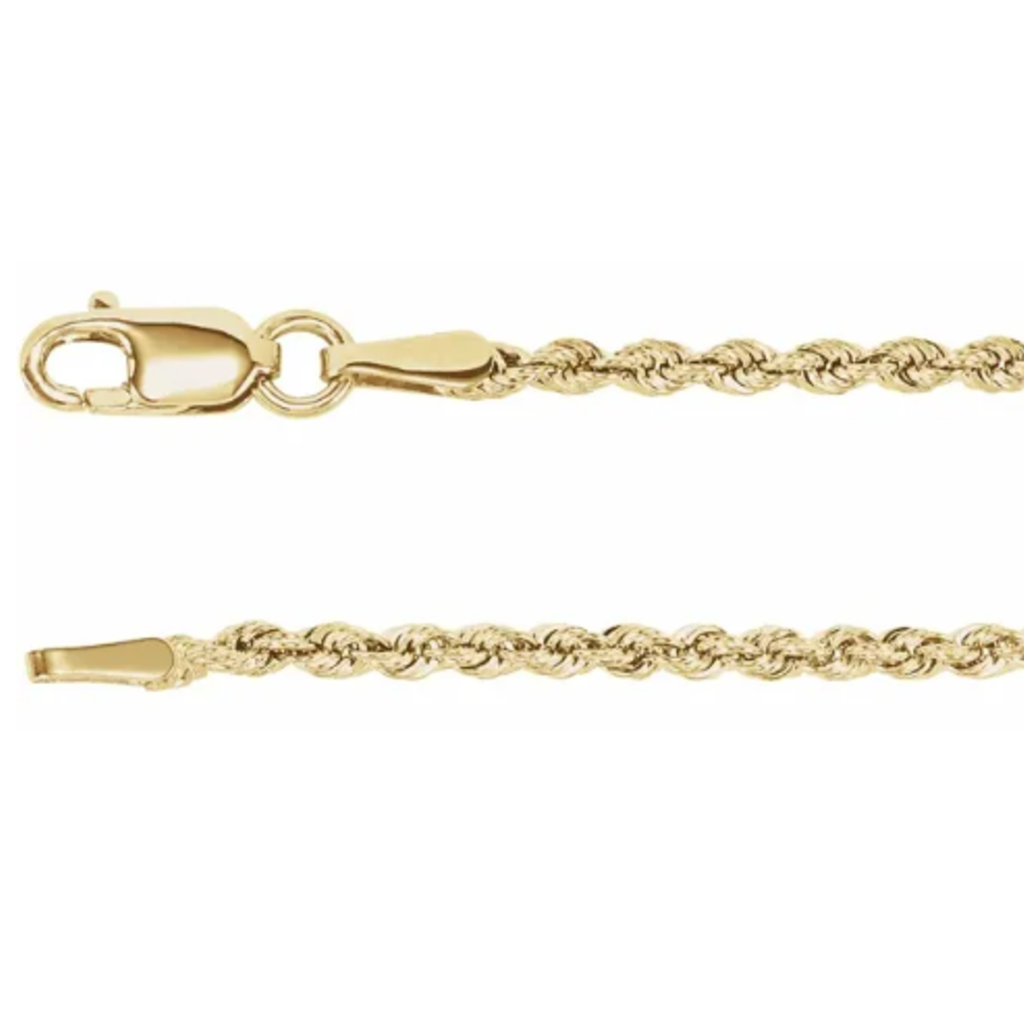 American Jewelry 14k Yellow Gold 3.6mm Rope Chain (18")