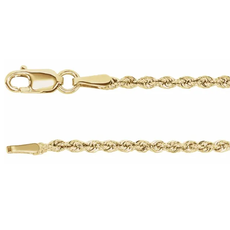 American Jewelry 14k Yellow Gold 3.6mm Rope Chain (18")