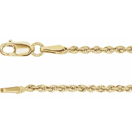 American Jewelry 14k Yellow Gold 3.6mm Rope Chain (18")