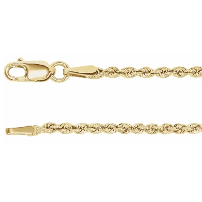 American Jewelry 14k Yellow Gold 3.6mm Rope Chain (18")