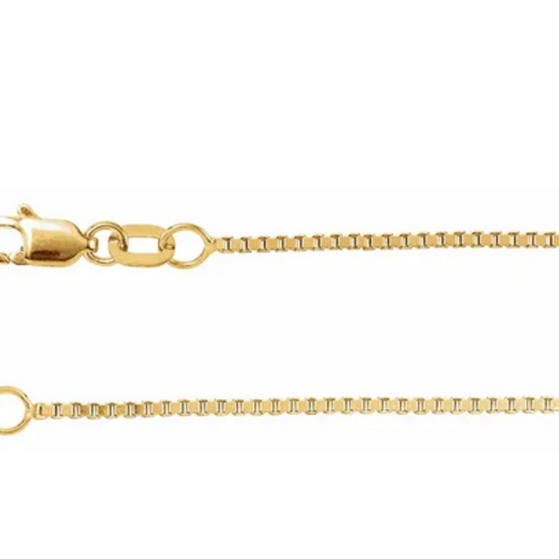 American Jewelry 14k Yellow Gold .90mm Box Chain (18")