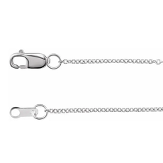 American Jewelry 14k White Gold 1mm Diamond Cut Cable Chain (18"-20" Adjustable)