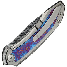 We Knife Co. Ltd. Damascus Steel Blade/Titanium Handle Nested Framelock Dam Knife