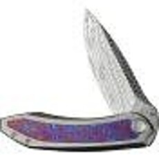 We Knife Co. Ltd. Damascus Steel Blade/Titanium Handle Nested Framelock Dam Knife