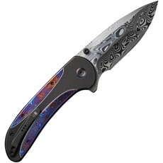 We Knife Co. Ltd. Damascus Steel Blade Titanium Handle Lock Knife