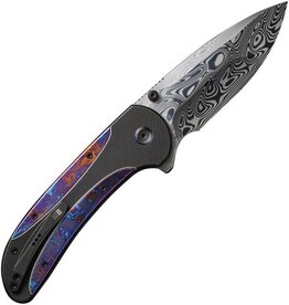 We Knife Co. Ltd. Damascus Steel Blade Titanium Handle Lock Knife