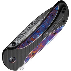 We Knife Co. Ltd. Damascus Steel Blade Titanium Handle Lock Knife