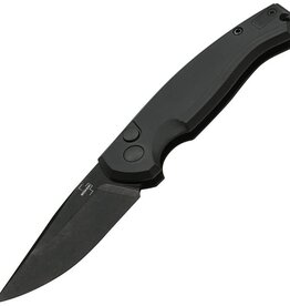 Boker Plus Stainless Steel Blade Aluminum Handle Black Button Lock Knife