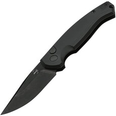 Boker Plus Stainless Steel Blade Aluminum Handle Black Button Lock Knife