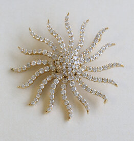 American Jewelry 18k Yellow Gold 4.5ctw Diamond Starburst Pendant (CHAIN NOT INCLUDED)