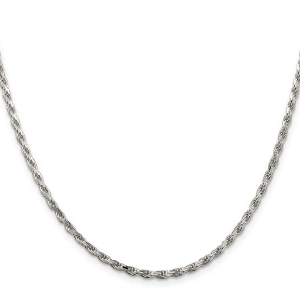 American Jewelry Sterling Silver 2.5mm Rope Chain (22")