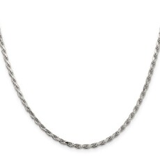American Jewelry Sterling Silver 2.5mm Rope Chain (22")