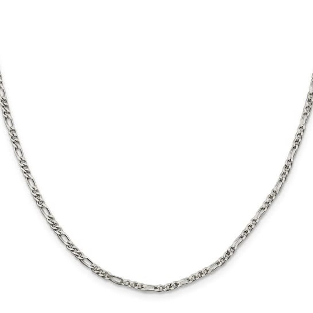 American Jewelry Sterling SIlver 2.5mm Figaro Chain (20")