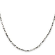 American Jewelry Sterling SIlver 2.5mm Figaro Chain (20")