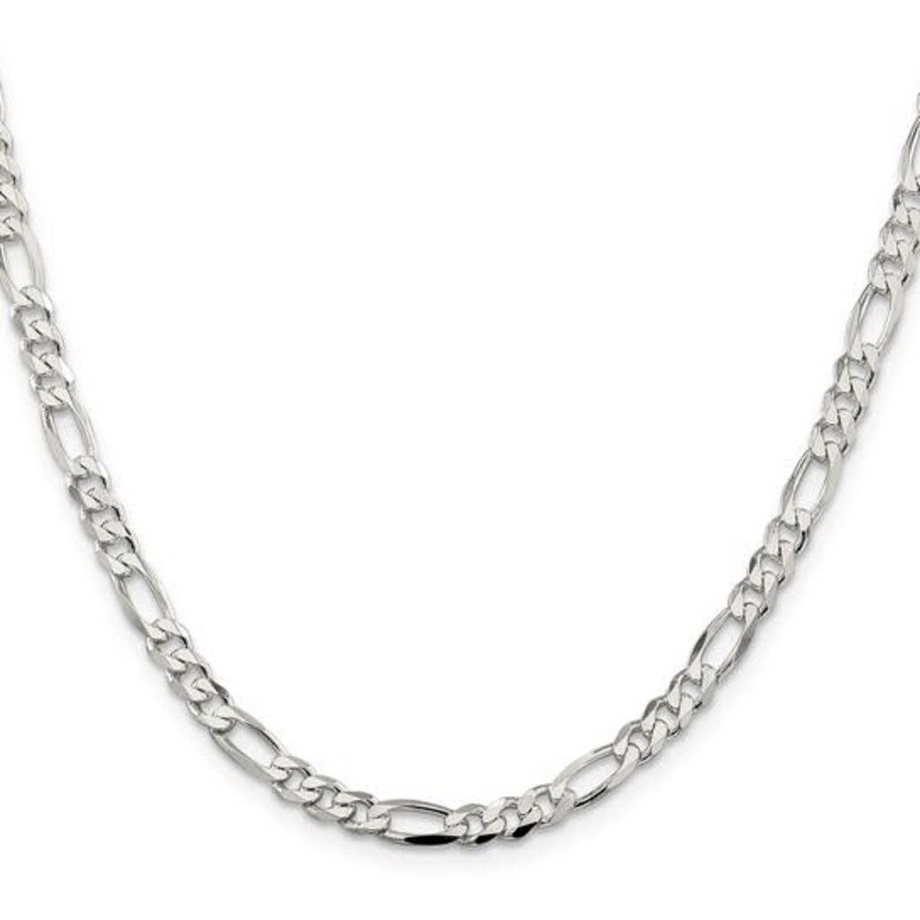 American Jewelry Sterling Silver 4.5mm Figaro Chain (22")