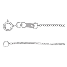 American Jewelry Sterling Silver 1mm Cable Chain 16"-18" Adjustable
