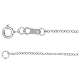 American Jewelry Sterling Silver 1mm Cable Chain 16"-18" Adjustable