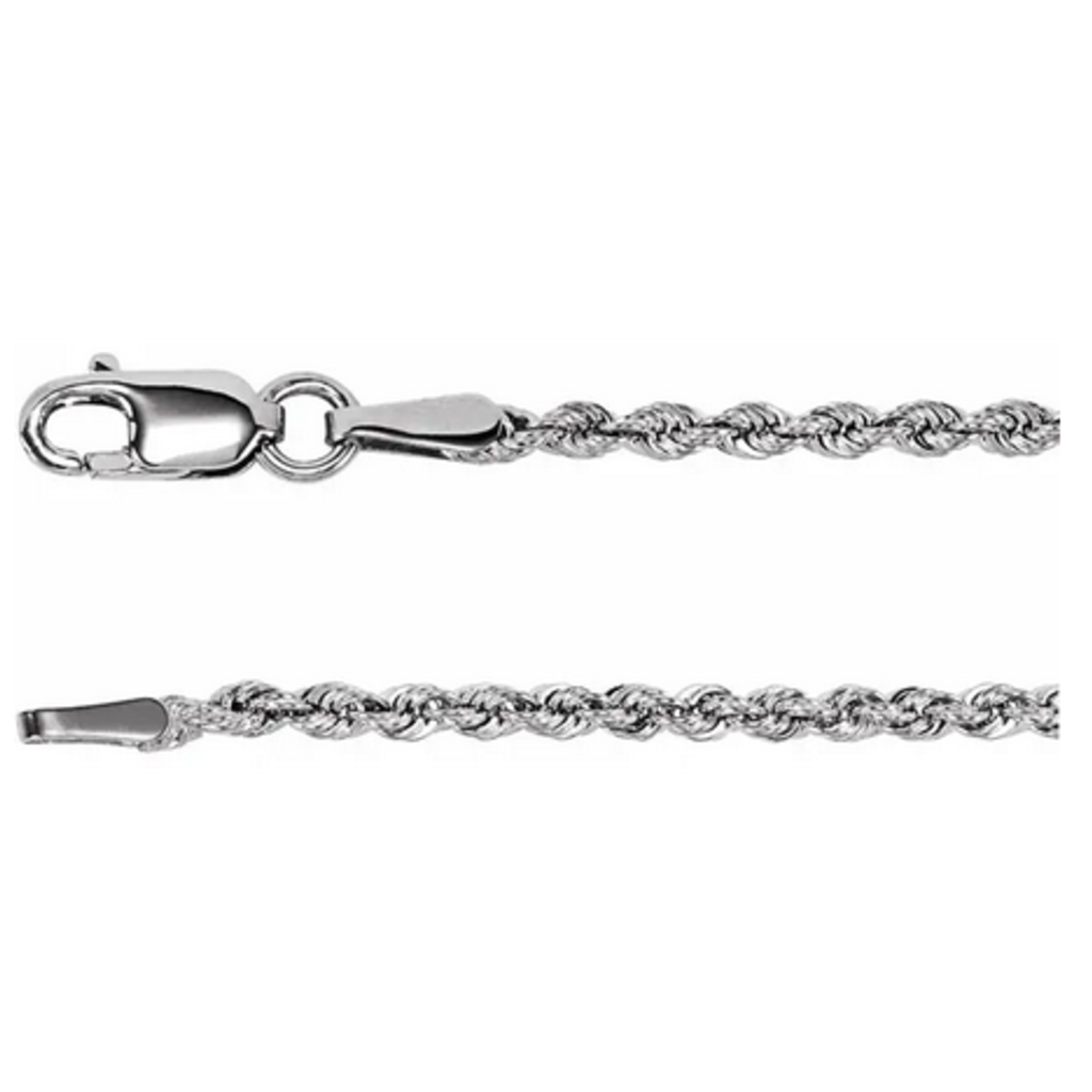 American Jewelry Sterling Silver 1.85mm Rope Chain 18"