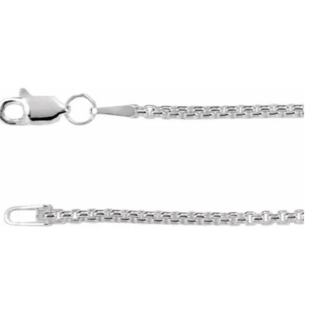 American Jewelry Sterling Silver 1.8 mm Rounded Box Chain (18")