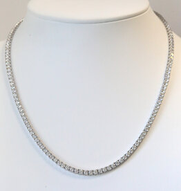American Jewelry 14k White Gold 15.11ctw EF/VS IGI Lab Grown Diamond Tennis Necklace (18")