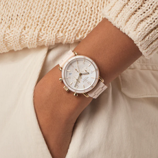 Shinola Shinola Canfield Sport Chronograph 40mm MOP Watch, Blush Pink Ceramic Strap