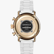 Shinola Shinola Canfield Sport Chronograph 40mm Watch, White Ceramic Strap