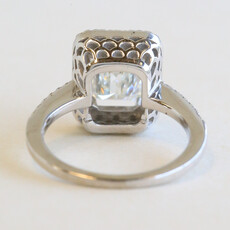 American Jewelry 14k White Gold 2.29ctw (1.8 H/IF GIA Ctr) Diamond Emerald Cut Halo Engagement Ring