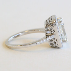 American Jewelry 14k White Gold 2.29ctw (1.8 H/IF GIA Ctr) Diamond Emerald Cut Halo Engagement Ring