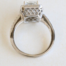 American Jewelry 14k White Gold 2.29ctw (1.8 H/IF GIA Ctr) Diamond Emerald Cut Halo Engagement Ring