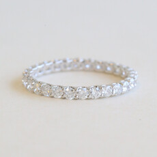 American Jewelry 14k White Gold 1ctw Diamond Shared Prong Lab Grown Eternity Wedding Band