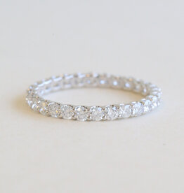 American Jewelry 14k White Gold 1ctw Diamond Shared Prong Lab Grown Eternity Wedding Band